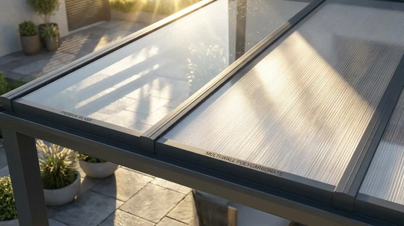 VSG-Glasscheibe und Polycarbonat-Stegplatte im Vergleich