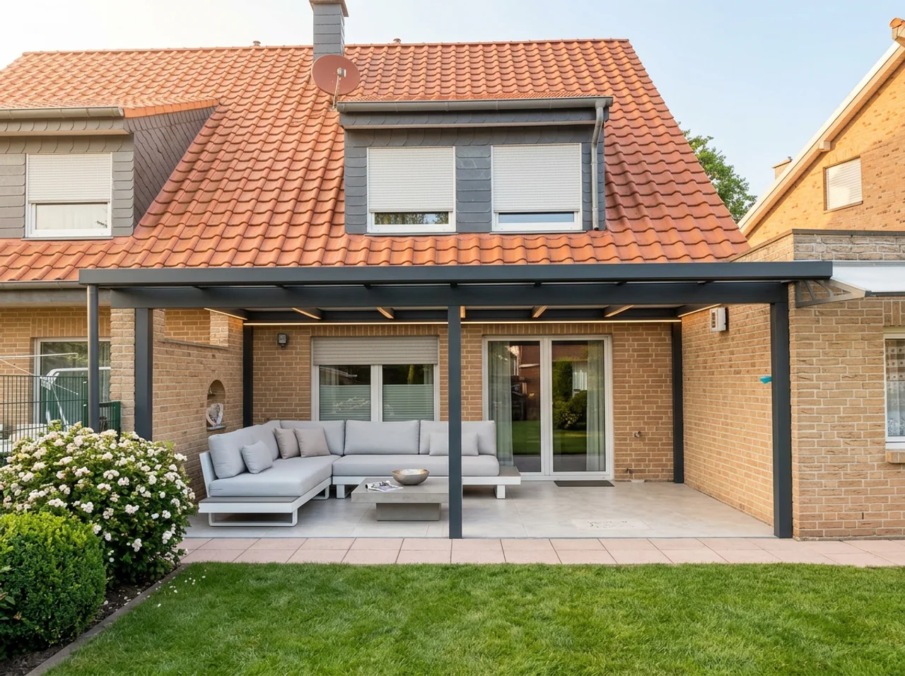 Terrassendach Deluxe mit Polycarbonat-Eindeckung